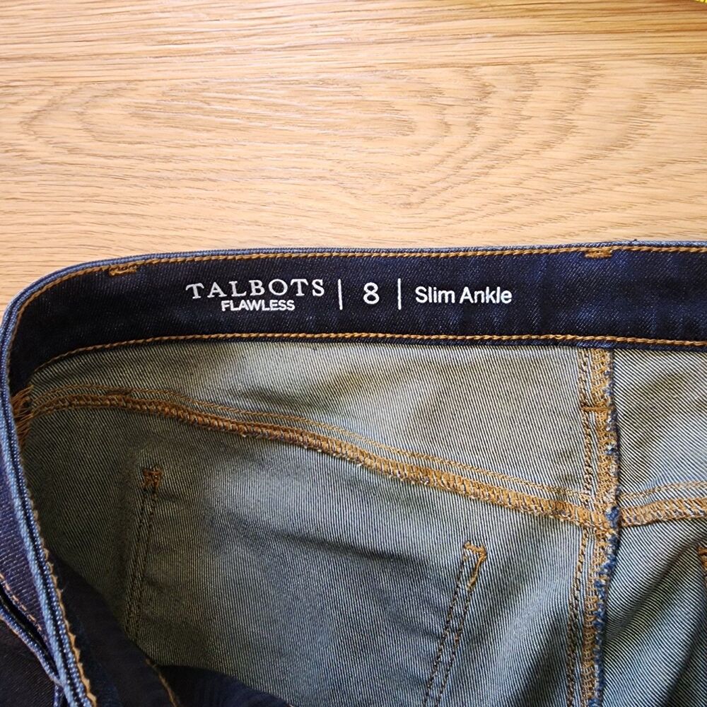 Talbots Jeans Womens 8 Blue Slim Ankle Curvy Flawless Five Pocket Stretch 32x28 - Picture 2 of 11